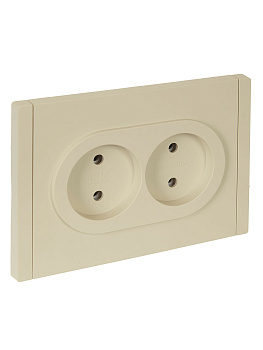 FORTE&PIANO Розетка 2-местная без заземления без защитных шторок безвинтовое крепление 10А FP426 ваниль IEK
