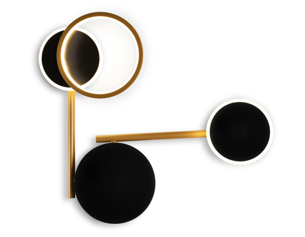 Настенный поворотный светодиодный светильник FL5198 SBK/GD черный песок/золото LED 3000K 13W 445*400*60 Ambrella Light