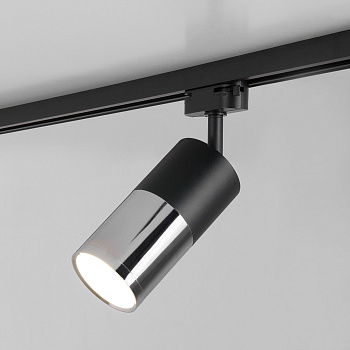 Трековый светодиодный светильник для однофазного шинопровода 6Вт 4200К хром, черный матовый IP20 Avantag (a040961) Elektrostandard