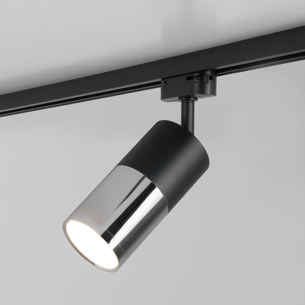 Трековый светодиодный светильник для однофазного шинопровода 6Вт 4200К хром, черный матовый IP20 Avantag (a040961) Elektrostandard