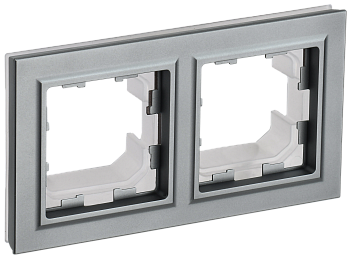 BRITE Рамка 2-местная IP44 РУ-2-БрС-44 сталь IEK