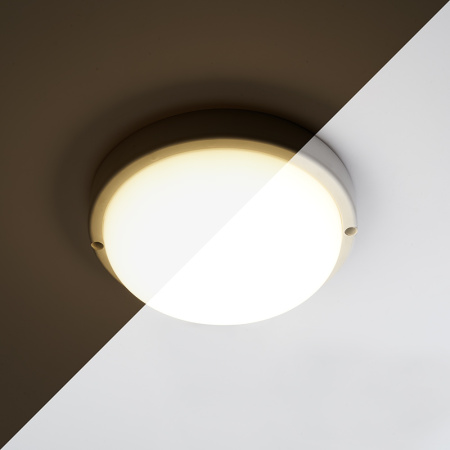 Св-к св/д пылевлагозащ.с акуст.датчиком, Feron AL3018 в пласт.корпусе 12W 4000K 220V IP65 белый