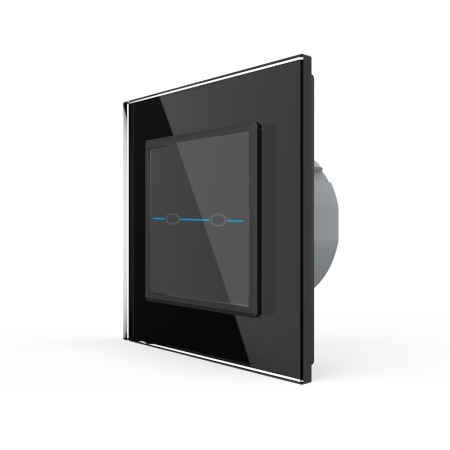 Сенсорный выключатель Quadro 2 клавиши 1 пост Черный Livolo