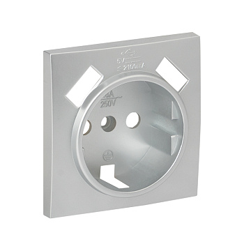 Валенсия Лицевая панель розетки 1-местной с/з 16А сталь с защ, штор, с 2 USB 2,1А EKF