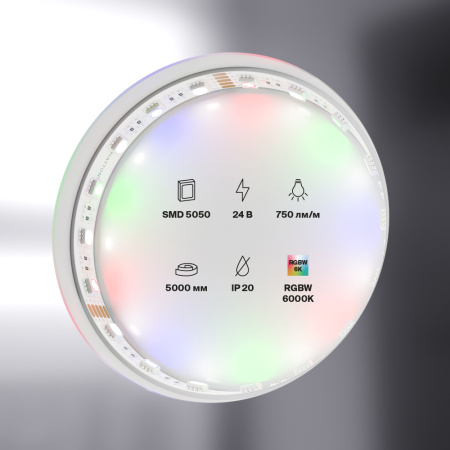 Лента светодиодная 24В 5050 19,2Вт/м 60LED/м RGBW 6000K 5м IP20 Technical Maytoni