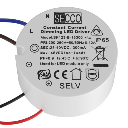 Драйвер Focus Led 25-40V 12Вт IP65 0,3A Пластик Белый C055DR-12W Technical