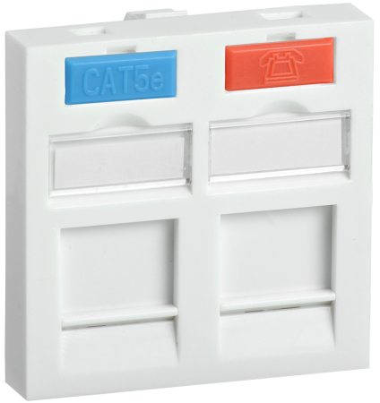ITK Вставка 45х45мм для 2-х модулей Keystone Jack с маркером