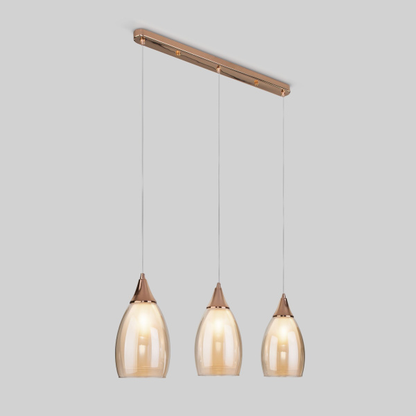 Подвесной светильник со стеклянными плафонами 3*E14 15Вт золотой IP20 Cosmic (50285/3 золото) Eurosvet