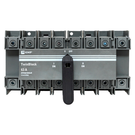 Рубильник 63A 4П реверсивный c рукояткой для прямой установки TwinBlock EKF