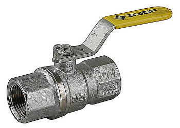 Кран шаровой полнопроход газовый "мама-мама", ручка, хромиров латунь, 1/2" ЗУБР