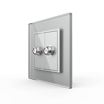 Розетка спутниковая SAT двойная Серая Livolo