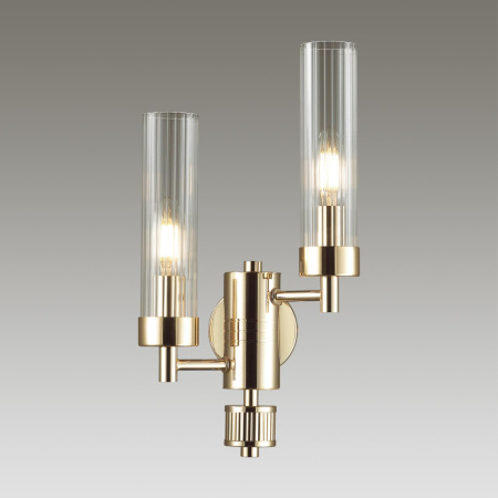 Бра E14 2*40W 220V KAMILLA золотой LUMION