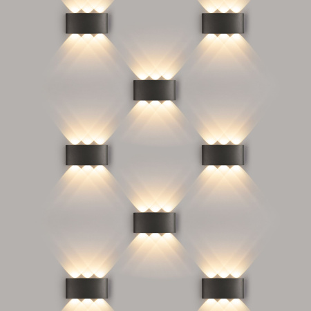 Уличный настенный светодиодный светильник 6Вт 3000К черный IP54 TECHNO LED TWINKY TRIO (a049671) Elektrostandard