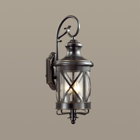 Уличный настенный св-к IP44 E14 3*60W 220V SATION черный/зол.патина ODEON LIGHT