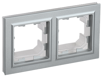 BRITE Рамка 2-местная IP44 РУ-2-БрА-44 алюминий IEK