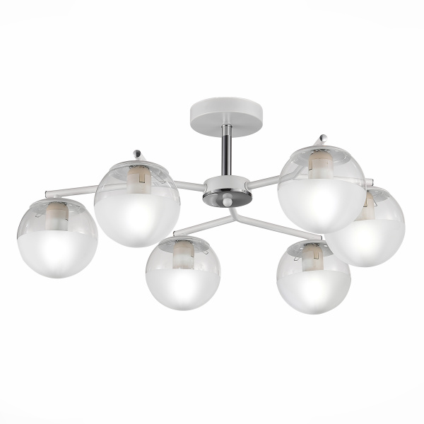 Светильник потолочный Белый, Хром/Прозрачный E27 6*60Вт SLE106602-06 EVOLUCE