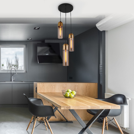 Подвесной светильник с плафонами 3*E27 40Вт бронза IP20 (50180/3 янтарный) Eurosvet