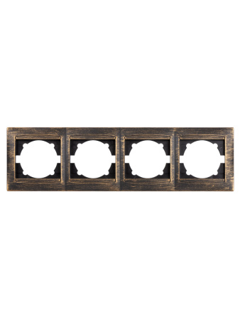 Рамка 4-х постовая горизонтальная старинная бронза "Лама" TDM