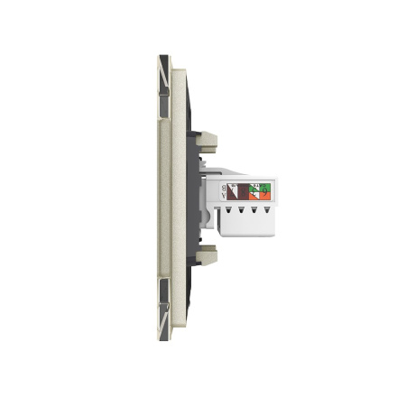 Розетка интернет двойная RJ-45 кат.6 1 пост, цвет жемчужный Livolo