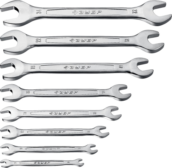 Набор рожковых гаечных ключей 8 шт, 6 - 24 мм, (B) ЗУБР