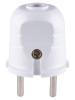 Вилка б/з белая с красной вставкой 10А 250В TDM
