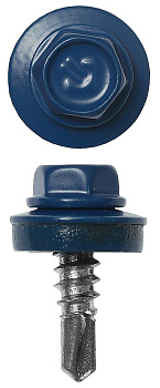 Саморезы СКМ кровельные, RAL 5005 синий насыщенный, для металлических конструкций, 25 х 5.5 мм, 1 800 шт, Профессионал ЗУБР