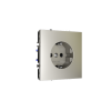 Розетка встраиваемая Voltum S70 с заземлением и защитными шторками, 16А, (шелк)