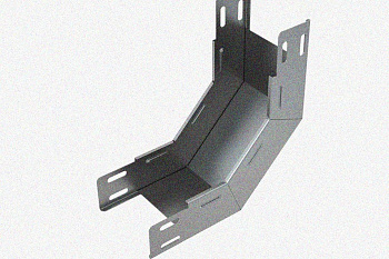 Лоток замковый глухой КСЗГ 50х50-90 УХЛ1 для поворота трассы вниз на 90, оцинкованный лист S1,0