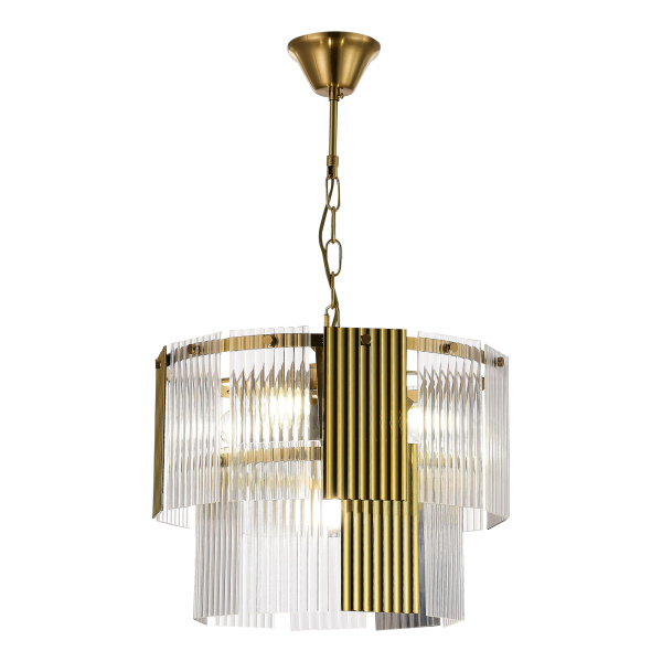 Люстра подвесная Латунь/Золотистый, Прозрачный E14 5*40Вт SLE1123-303-05 EVOLUCE