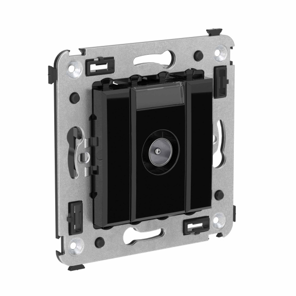 Розетка TV оконечная в стену, "Avanti", "Черный квадрат" DKC