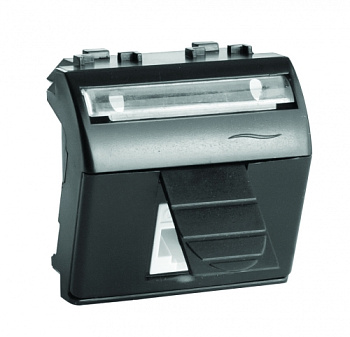 Телефонная розетка RJ12, 6P6C, Brava, черная, 2мод DKC