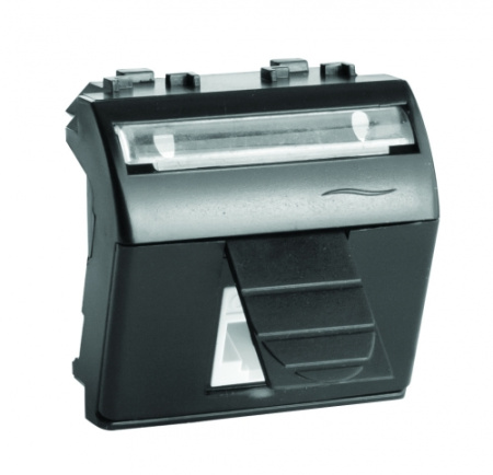 Компьютерная розетка RJ45 кат.5e, Brava, черная, 2мод DKC