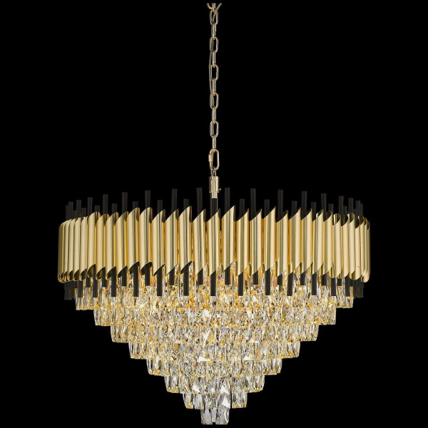 Люстра подвесная Матовое золото, Черный/Прозрачный E14 31*40Вт WE138.31.403 WERTMARK