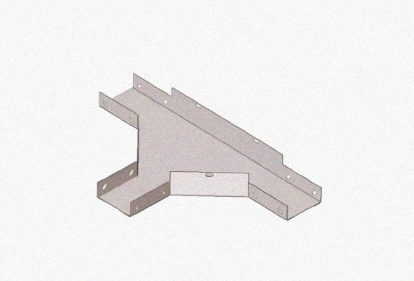 Лоток тройниковый замковый глухой ОТЗГ 300х50 УХЛ1, оцинкованный лист, S1,0