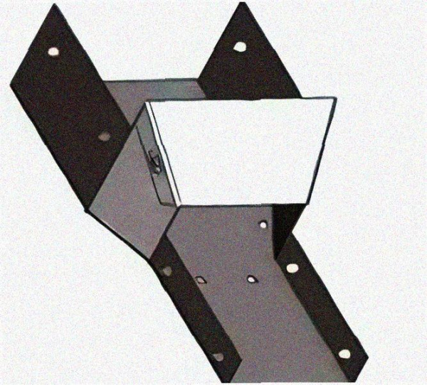 Лоток переходной замковый ЛПЗ 100х65-50х50 УХЛ1, оцинкованный лист, S1,5