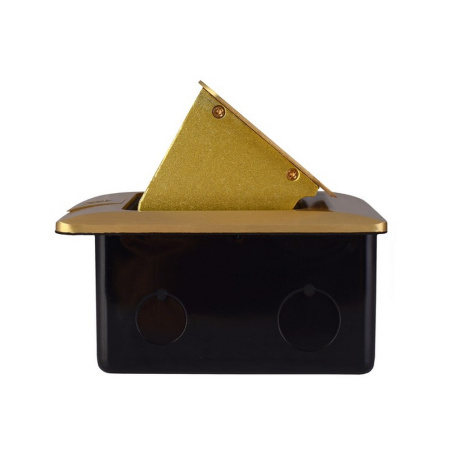 Выдвижной горизонтальный модуль RocketSocket в пол для розеток Livolo 2 поста, латунь