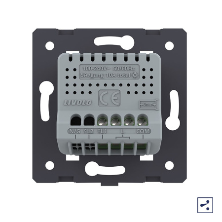 Одноклавишный проходной сенсорный выключатель (механизм) Livolo