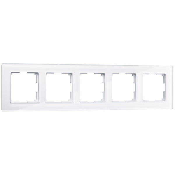 Favorit Рамка горизонт/вертик 5 пост . белый/стекло IP20 Werkel
