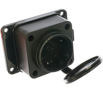 Розетка настенная с заглушкой c заземлением каучук 16А 250В IP44(еврослот) 