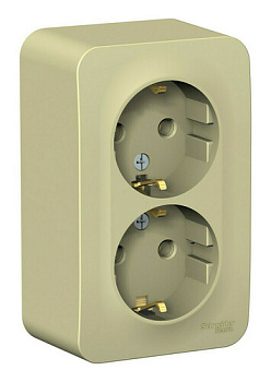 BLANCA Розетка ОУ 2-местная 16А бежевая IP20 Schneider Electric
