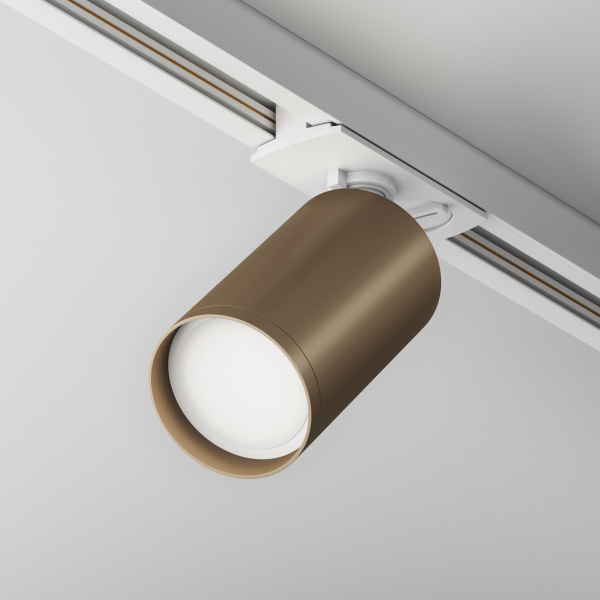 Трековый светильник 1*GU10 10Вт Белый и Бронза матовая IP20 Single phase track system Unity TR020-1-U-GU10-WBZ Technical Maytoni