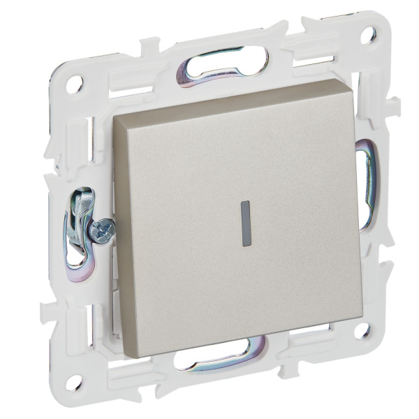 SKANDY Выключатель 1-клавишный с индикацией 10А SK-V07Sh шампань IEK