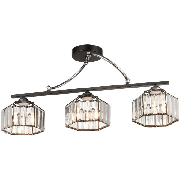 Люстра потолочная Черный, Хром/Прозрачный E27 3*60Вт 236-107-03 VELANTE
