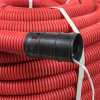 Труба гофр, двустенная ПНД/ПНД гибкая с протяжкой d50 мм (50 м) красная EKF-Plast