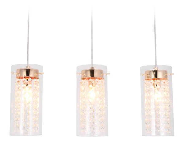 Подвесной светильник с хрусталем TR3663/3 GD/CL золото/прозрачный E14/3 max 40W 560*110*800 Ambrella Light
