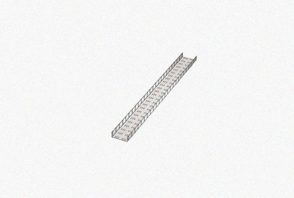 Лоток замковый перфорированный ЛМЗ 400х50х3000 УТ1,5, оцинкованный лист S1,0