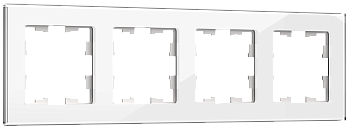 BRITE Рамка 4-мест. РУ-4-2-БрБ стекло бел. IEK