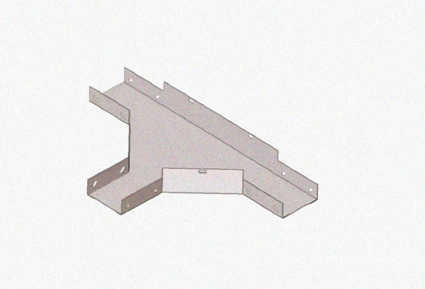 Лоток тройниковый замковый глухой ОТЗГ 500х100 УТ1,5, оцинкованный лист S1,5
