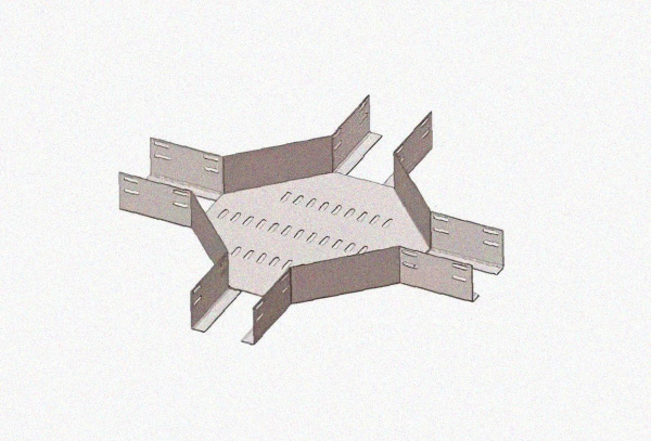 Лоток крестообразный глухой КМГ 500х80 УТ1,5, оцинкованный лист S1,5