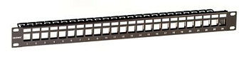 Патч-панель наборная 19",1U, под 24 модуля Keystone, UTP/STP (для модулей форм-фактора МС) DKC